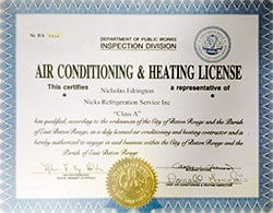 AC and Heating License